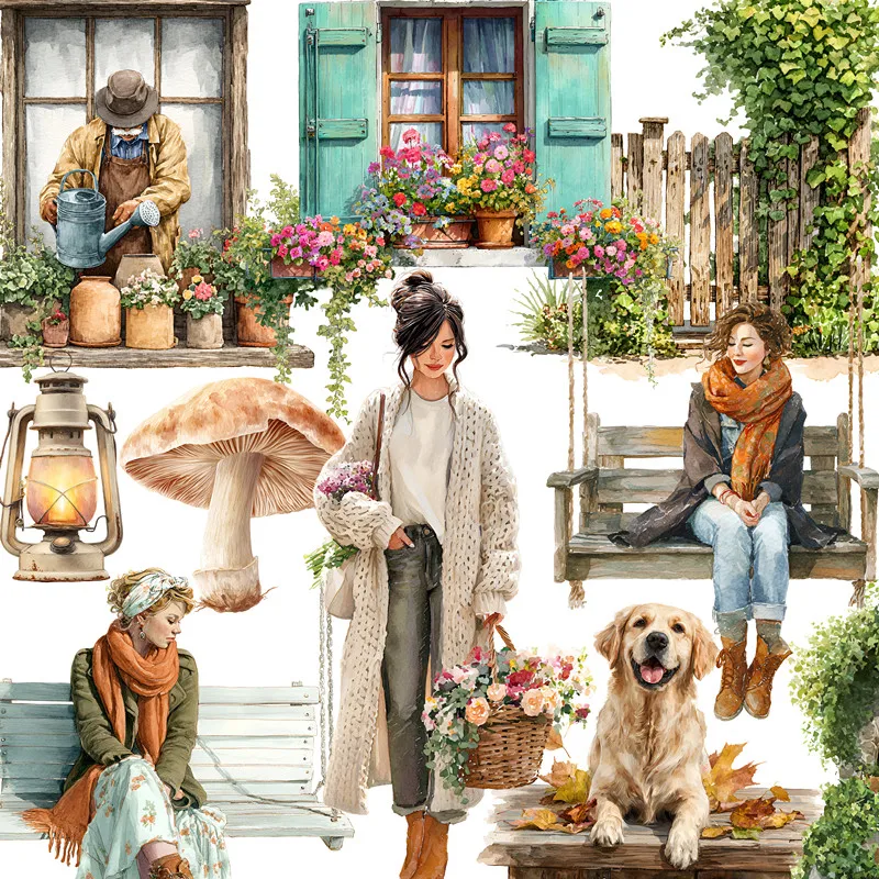 

Наклейки на деревенские качели, наклейки для рукоделия и скрапбукинга, детские игрушки, книга, декоративные наклейки, канцелярские принадлежности «сделай сам»