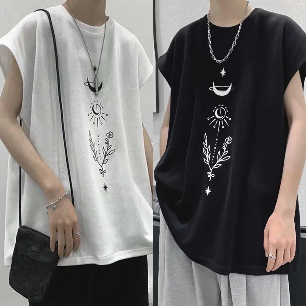Men Loose Fit Oversized Sleeveless Vest Korean Style Lightweight Sports Tank Top