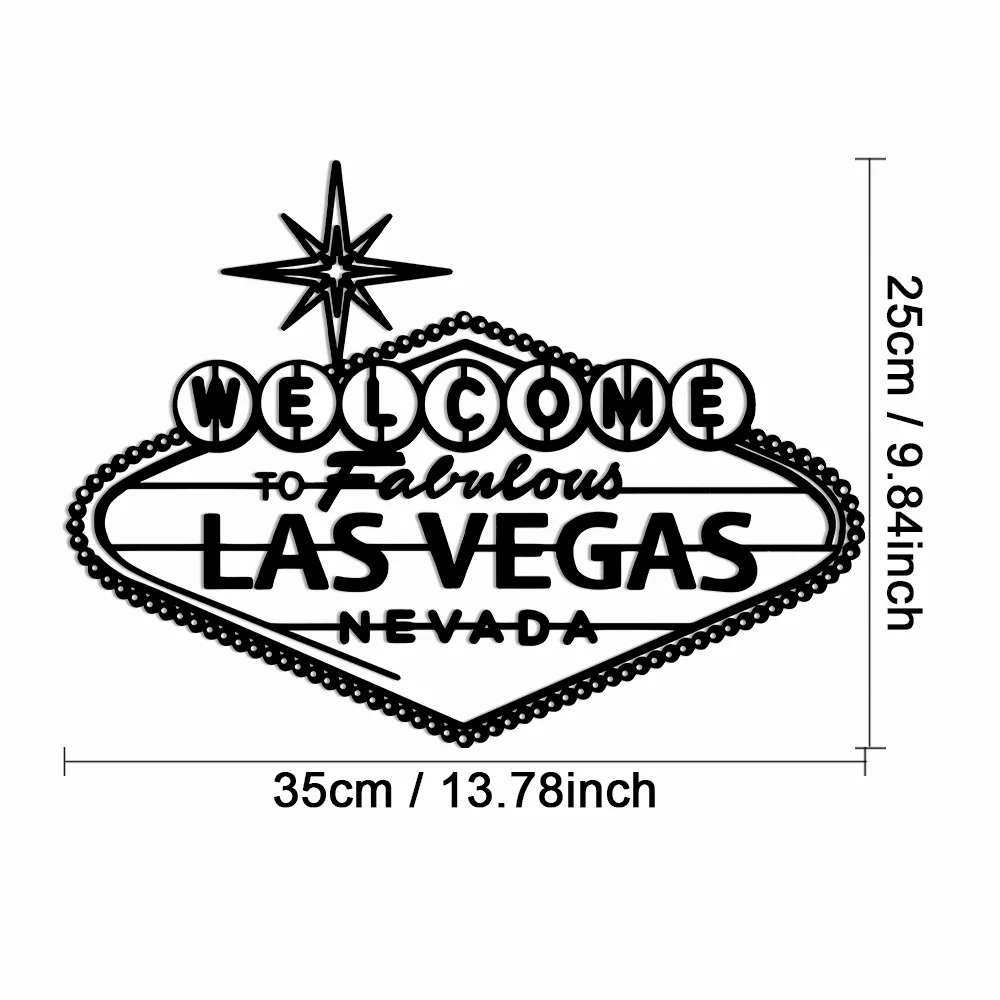 Benvenuto al favoloso Las Vegas Metal Art Sign Casino Hanging Wall Decor Living Bedroom Mancave Decoration regalo per l\'inaugurazione della casa