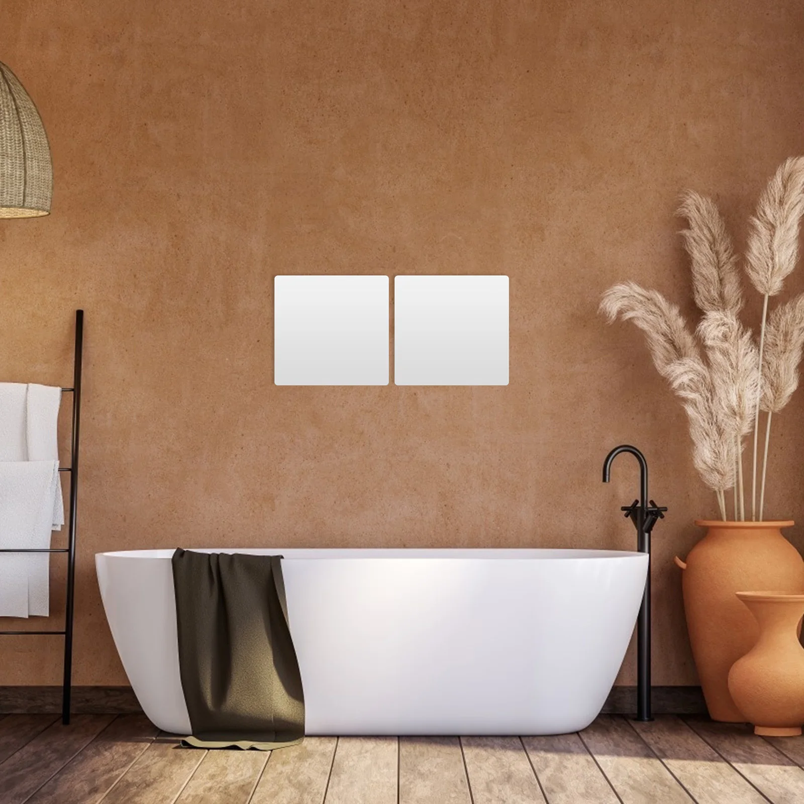 

4Pcs Glassless Mirror Wall Mounted Safety Mirror with Rounded Corners for Dormitory Dining Room Background Use