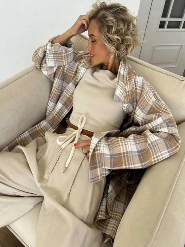 Chemises surdimensionnées à manches longues pour femmes, chemisier basique Vintage pour dames, manteau, vêtements pour femmes Y2k, nouvelle collection automne hiver