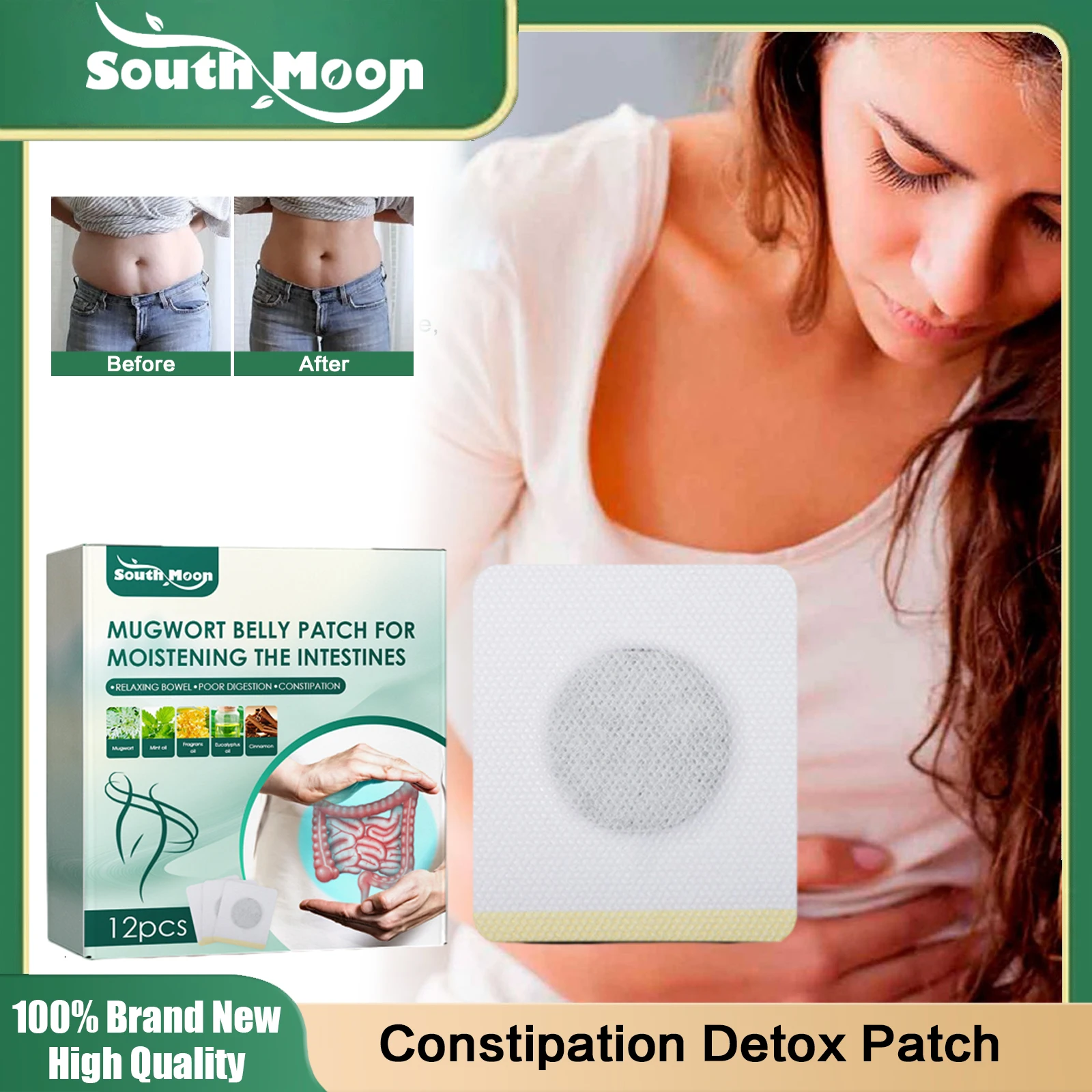 Constipation Detox Patch Cure Dyspepsia Stomach Pain Relief Promote Intestinal Peristalsis Weight Loss Moisten Intestine Sticker