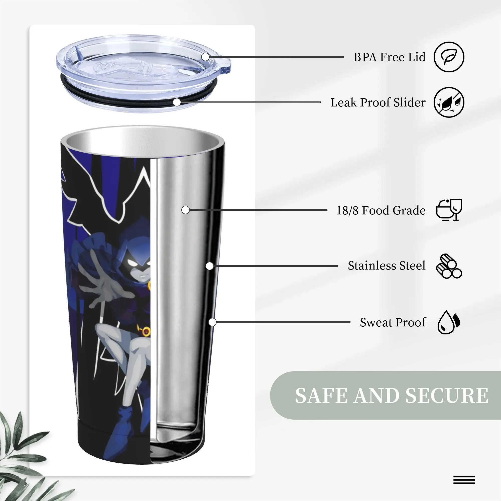 Teen Go Cartoon Insulated Tumbler with Straws Lid Anime Stainless Steel Coffee Mugs Double Wall Spill Proof Cup, 20oz view 3