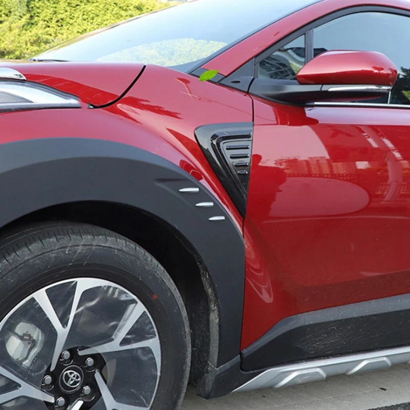 For TOYOTA C-HR CHR 2016-2020 Car Carbon Fiber Style Side Front Air Vent Fender Trim Decorative Cover Fit Accessories
