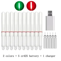 Luz LED J533 para flotador – Batería recargable CR425 roja/verde