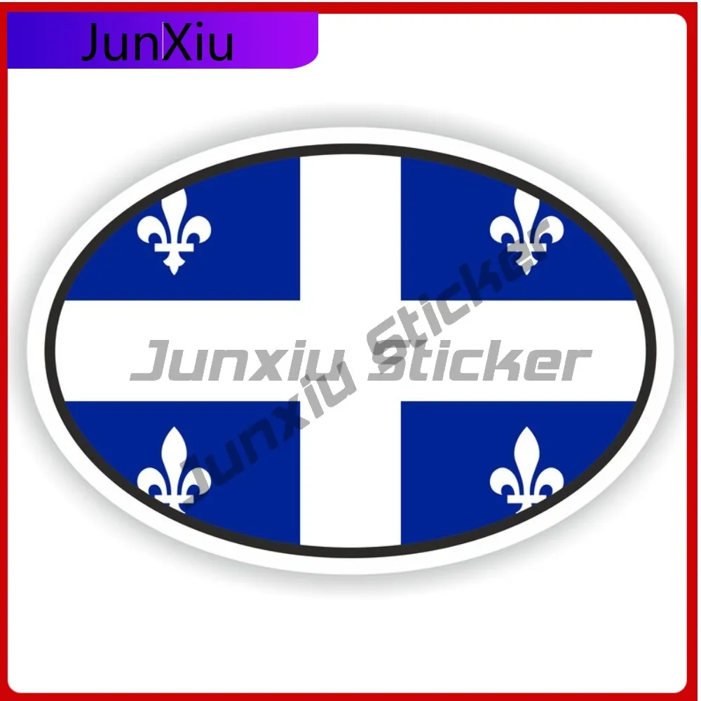 

Quebec Canada Oval Sticker With National Flag Badge Scratch Cover Vinyl Decals Car Rear Windshield Suv Camping Sticker Funny Dec