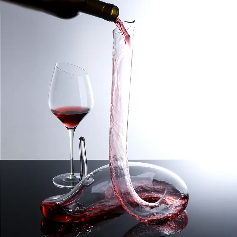 Handmade Austrian Crystal Glass Wine Decanter Large Rapid Aerator for Home Bar