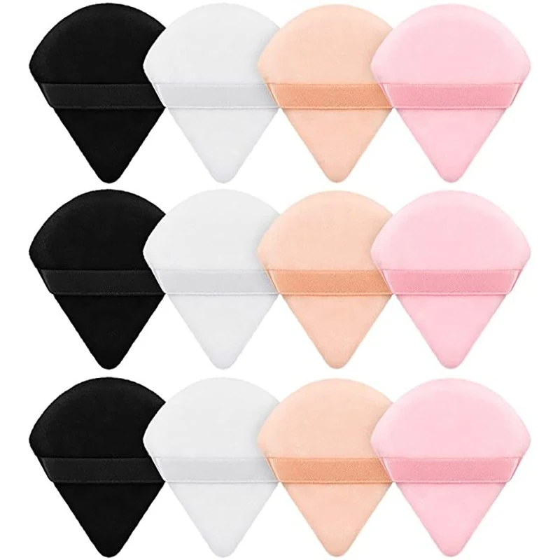 2/12Pcs Triangle Velvet Powder Puff  Make Up Sponges for Face Eyes Contouring Shadow Seal Cosmetic Foundation Makeup Tool