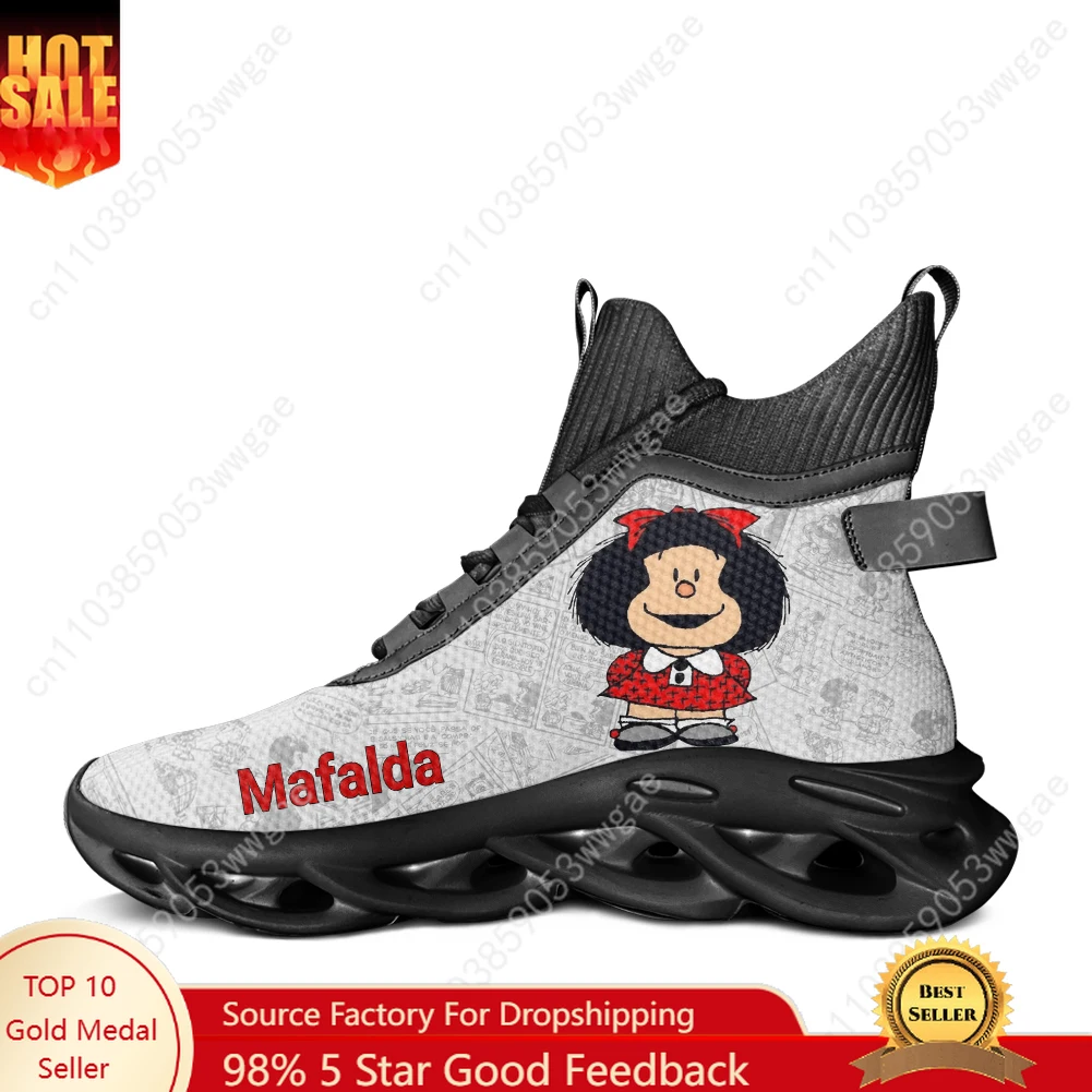

Mafalda High Top Flat Sneakers Mens Womens Sport Running Shoe High Quality Sneakers Lace Up Mesh Footwear Anime Customized Shoes