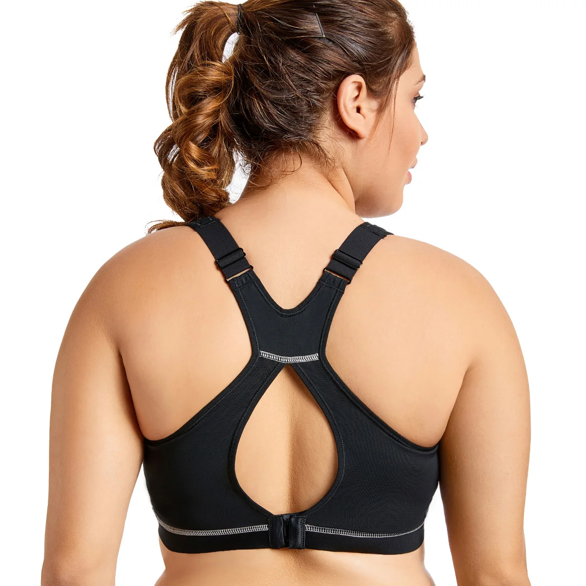 Women's High Impact Full Support Wire Free Molded Cup Active Plus Size Exercise Bra