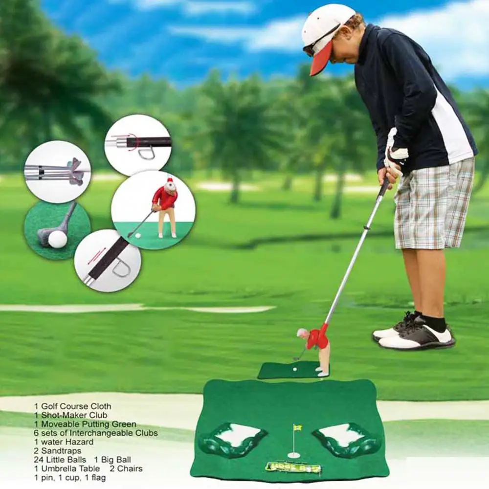 Plastic Mini Golf Club Games Set Children Indoor Parent-child Educational Toy Golf Club Mini Doll Toy Set desktop Golf Training