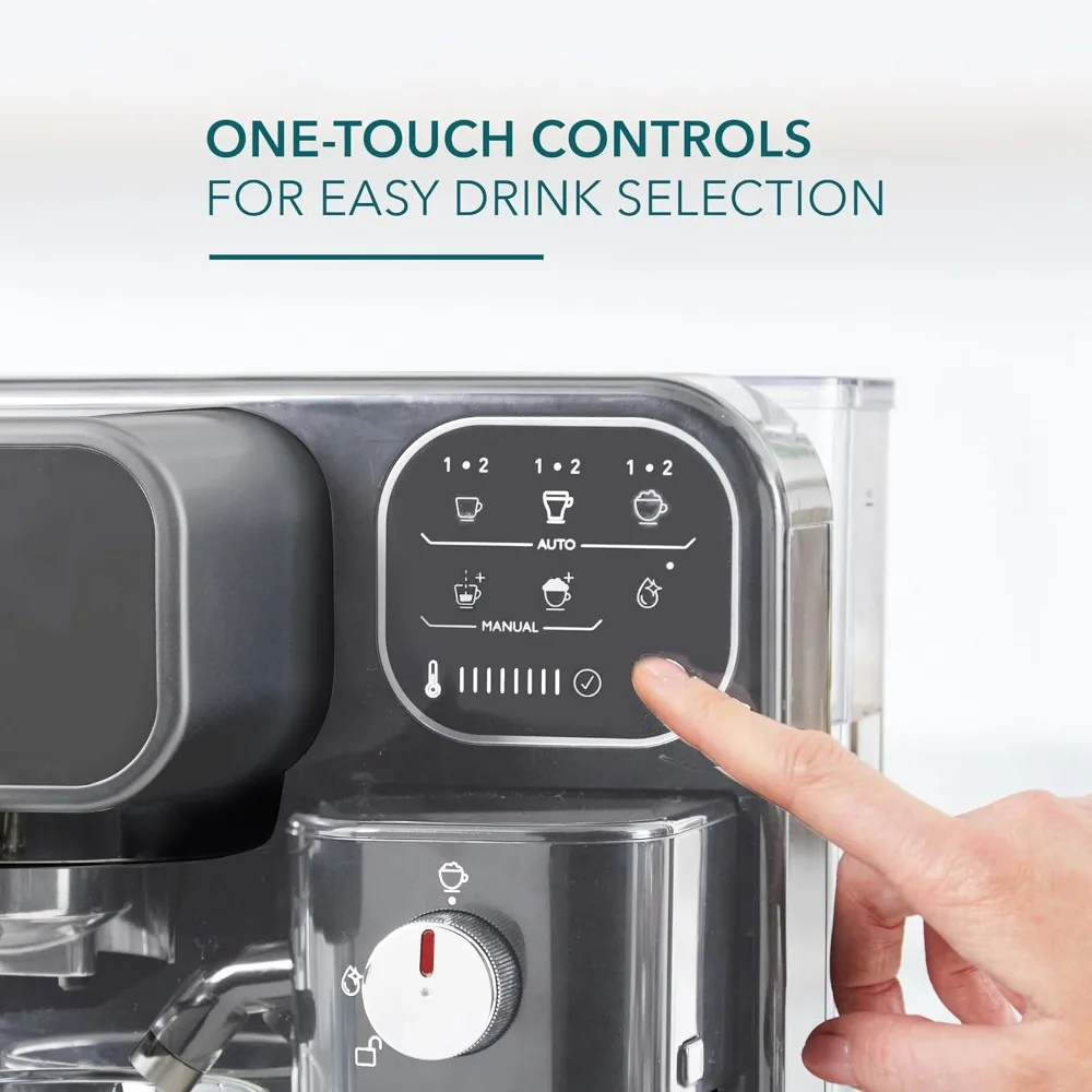 Prima Latte Luxe, Single/Double Shot Espresso, Cappuccino, Latte Machine with Optimized Frother and Convenient One-Touch Control