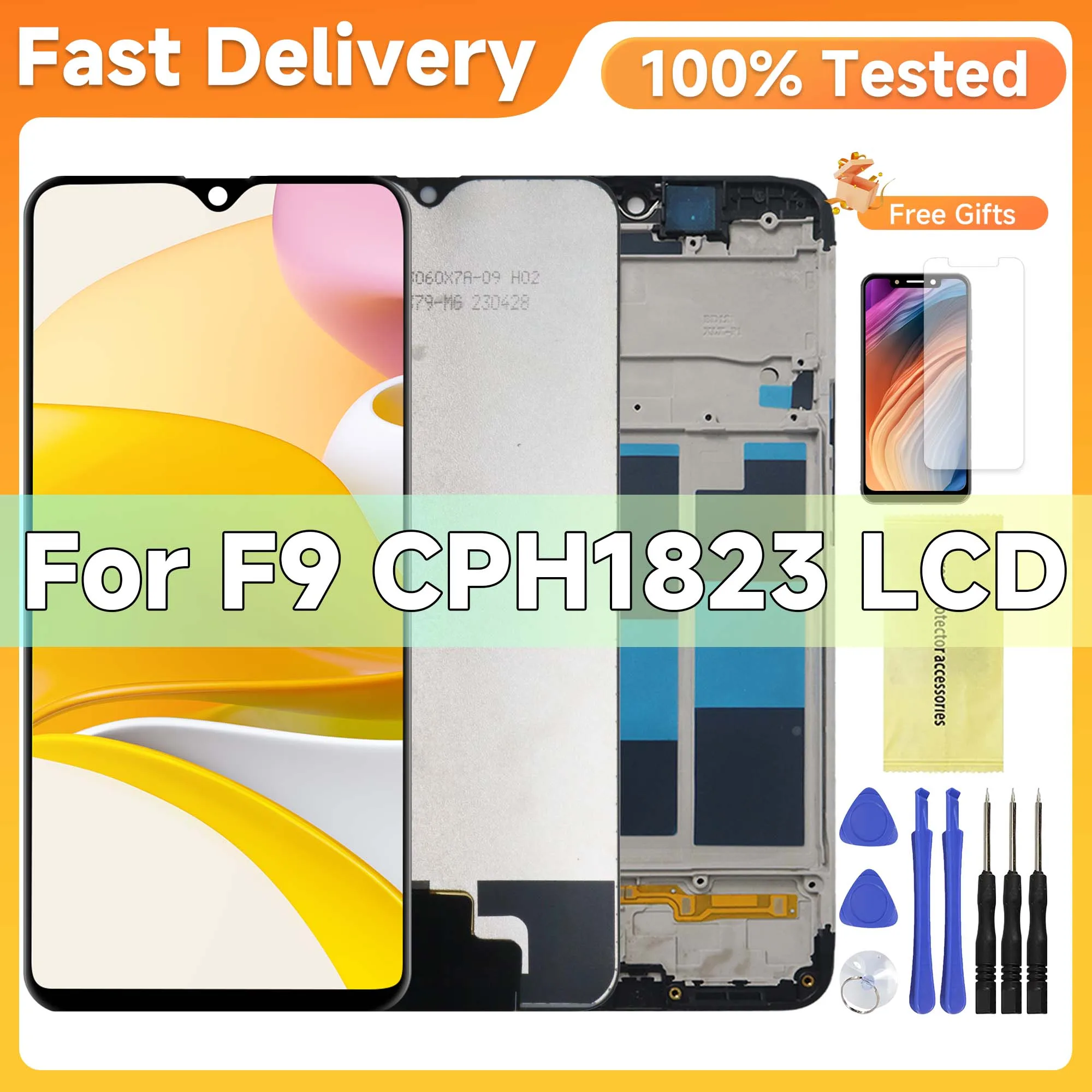 

6.3''Original For Oppo F9 Pro F9 CPH1823 LCD Display Touch Screen Digitizer Assembly For Oppo A7X LCD Replacement With Frame