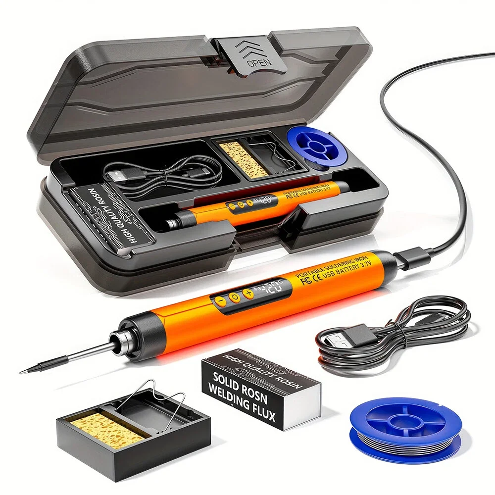 

Usb Electric Soldering Iron Digital Display Portable Welding Tool Kit Electric Soldering Iron Kit Type-C Interface For Home Use