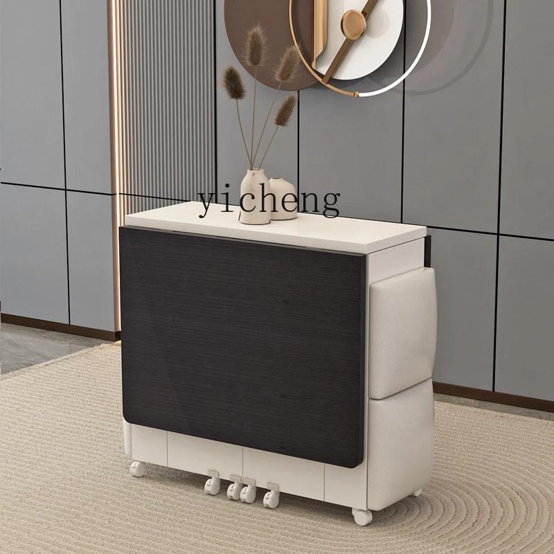 DSA simple folding small apartment movable retractable dining table rectangular suitable for home eating table