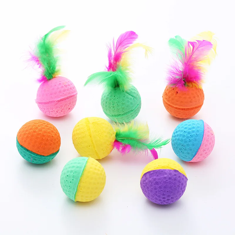 

Cat Supplies 100PC/Lot Cat Toys Soft Latex Ball Interactive Colorful Cat Teaser Ball Toys for Cats Cat Accessories