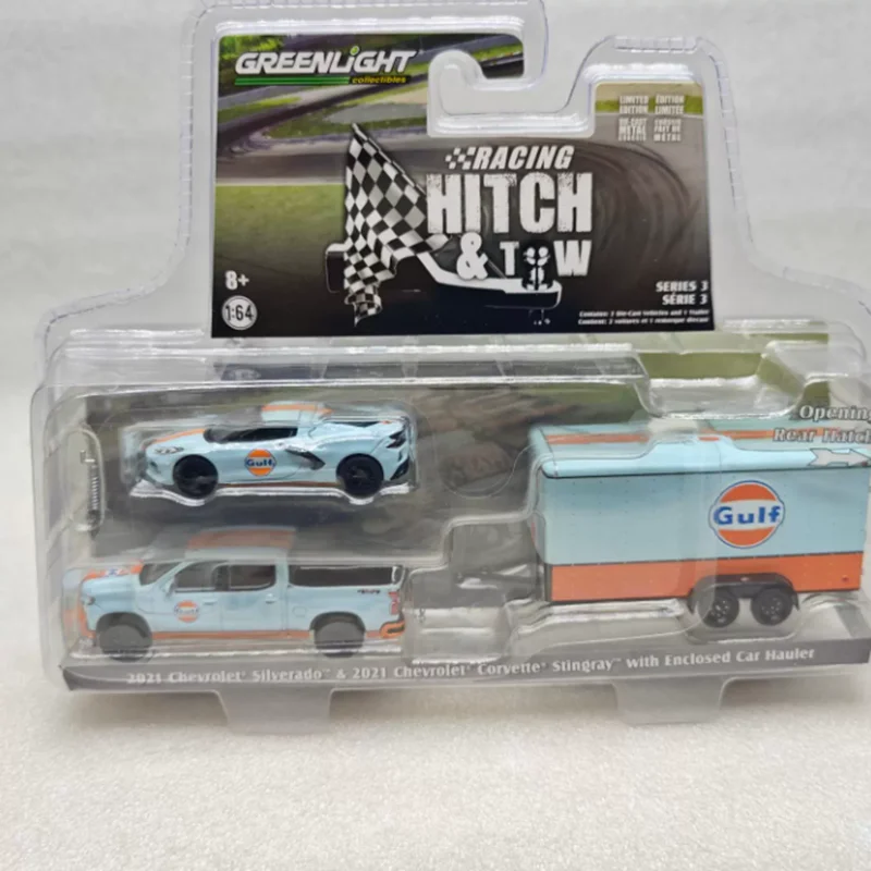 

GreenLight масштаб 1:64 2021, Silverado с закрытой линейкой, имитация сплава, модель автомобиля, коллекция, украшение для дисплея, игрушка в подарок