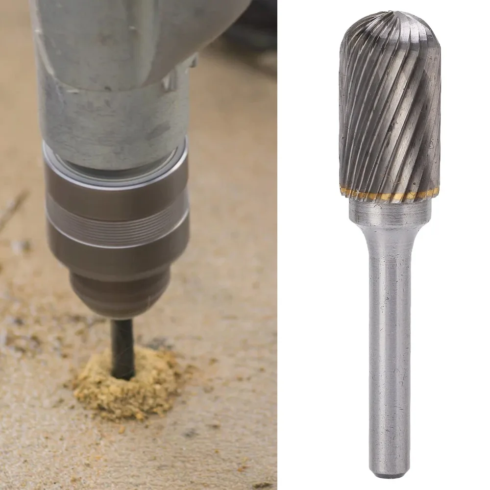 Durable Silver Carbide Burr File Carbide Heavy Duty Cylinder Rotary Burr Single Cut Flutes Single Cut Burr Bit Metal Deburring