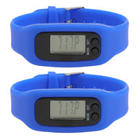2pcs Pedometer Step Counter Watch Digital Lcd Bracelet Walking Running Fitness Tracker Calorie Burn Monitor Outdoor Exercise