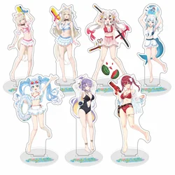 Swimsuit Party Time Hololive Vtuber Anime Figures Cosplay Acrylic Stands Model Mococo Kobo Ayame Desk Decor Standing Sign Gift