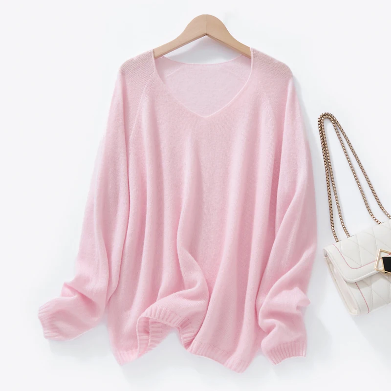 

Women's Sweater Female Knitwear Casual Loose Pullover Spring and Autumn New Collection Long-sleeved knitted Soft Solid Tops