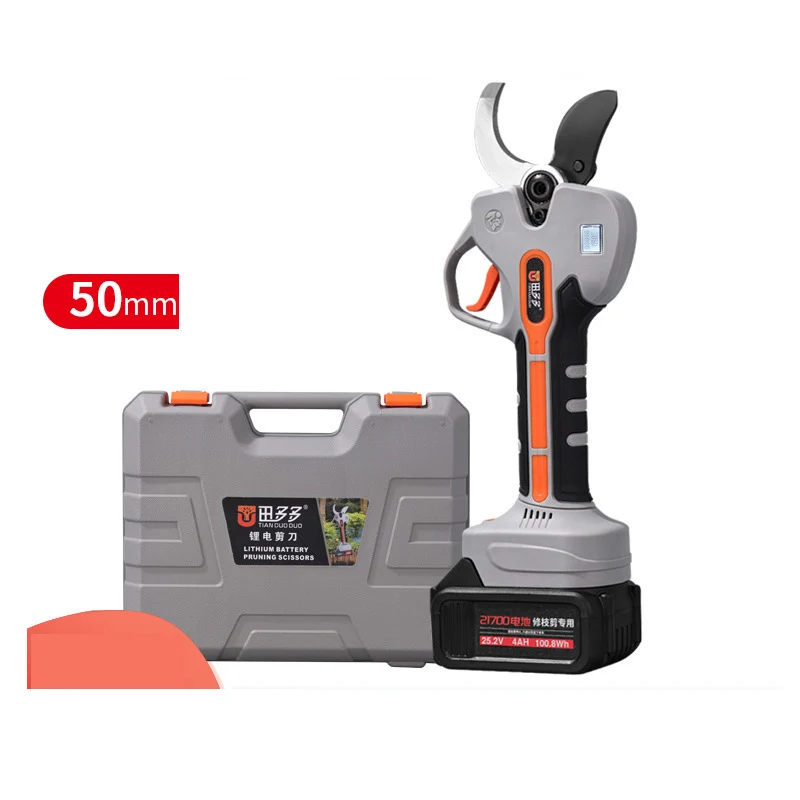 DD3344 قطع 60 مللي متر حديقة المقصات الكهربائية LED عرض فرع شجرة التقليم اللاسلكي مع بطاريتين قابلة للشحن بالطاقة المقلم