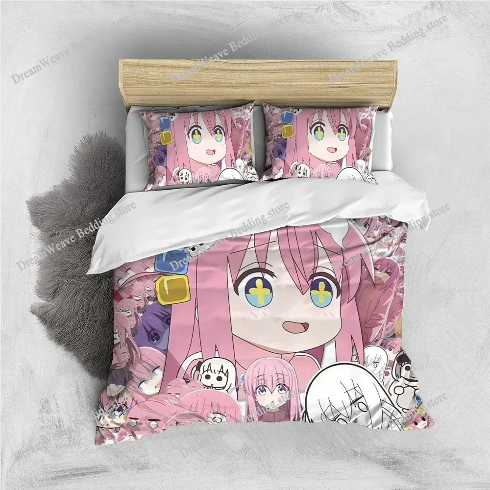 Bocchi the R-Rock Duvet Cover Set Home Style Bedding Soft Laundry Cotton Bed Student Dormitory Gift