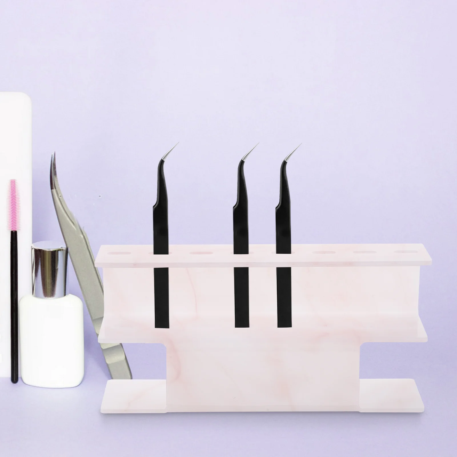 

2Pcs Acrylic Eyelash Tweezers Display Organizer Rack Storage Stand Makeup Tools Holder Lash Extension Rack Tweezer Holder Stand