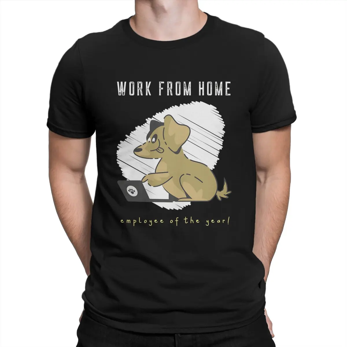 Work From Home Employee OF The Year Cute Dog Man TShirt Cute Fashion T Shirt Graphic Sweatshirts New Trend