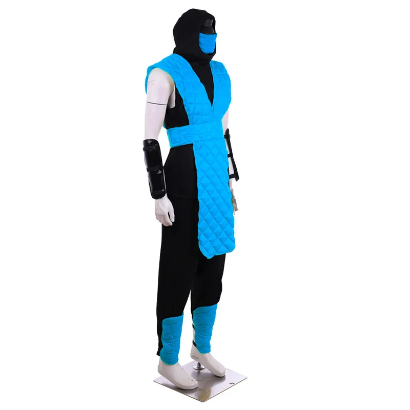 Gioco Mortal X Scorpion Costume Sub-Zero Cosplay giallo blu battaglia combattimento vestito da uomo adulto completo carnevale di Halloween