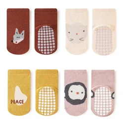 Baby Floor Socks Toddler Girls Cute Indoor Walking Socks Infant Boys Non Slip Bottom Socks Cartoon Cotton Autumn Winter Socks