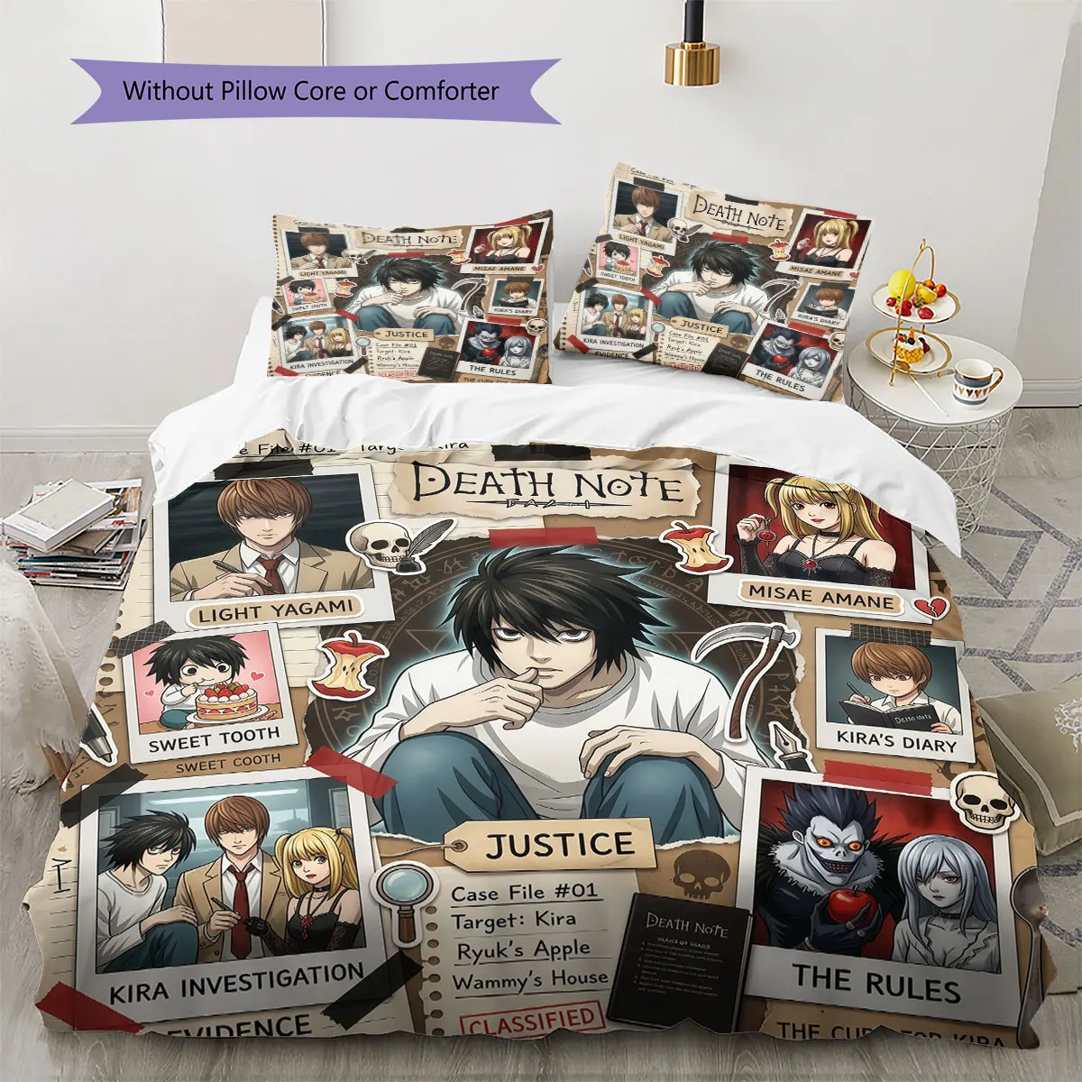 Death Note Soft Duvet Cover Kid's Bedding Set,Extra Large Size Holiday Gift Various Sizes Available -HE77