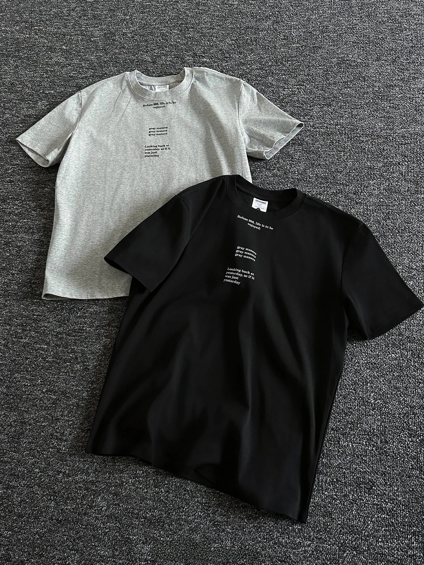 

Мужская базовая футболка Rise Brand с круглым вырезом и коротким рукавом, из чистого хлопка, с принтом, черно-серая, простой стиль, удобная, дышащая