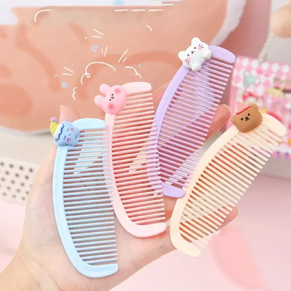 Cartoon Mini Crescent Comb Cute Children\'s Small Comb Student Carrying Plastic Hairdressing Comb Net Red Small Gift