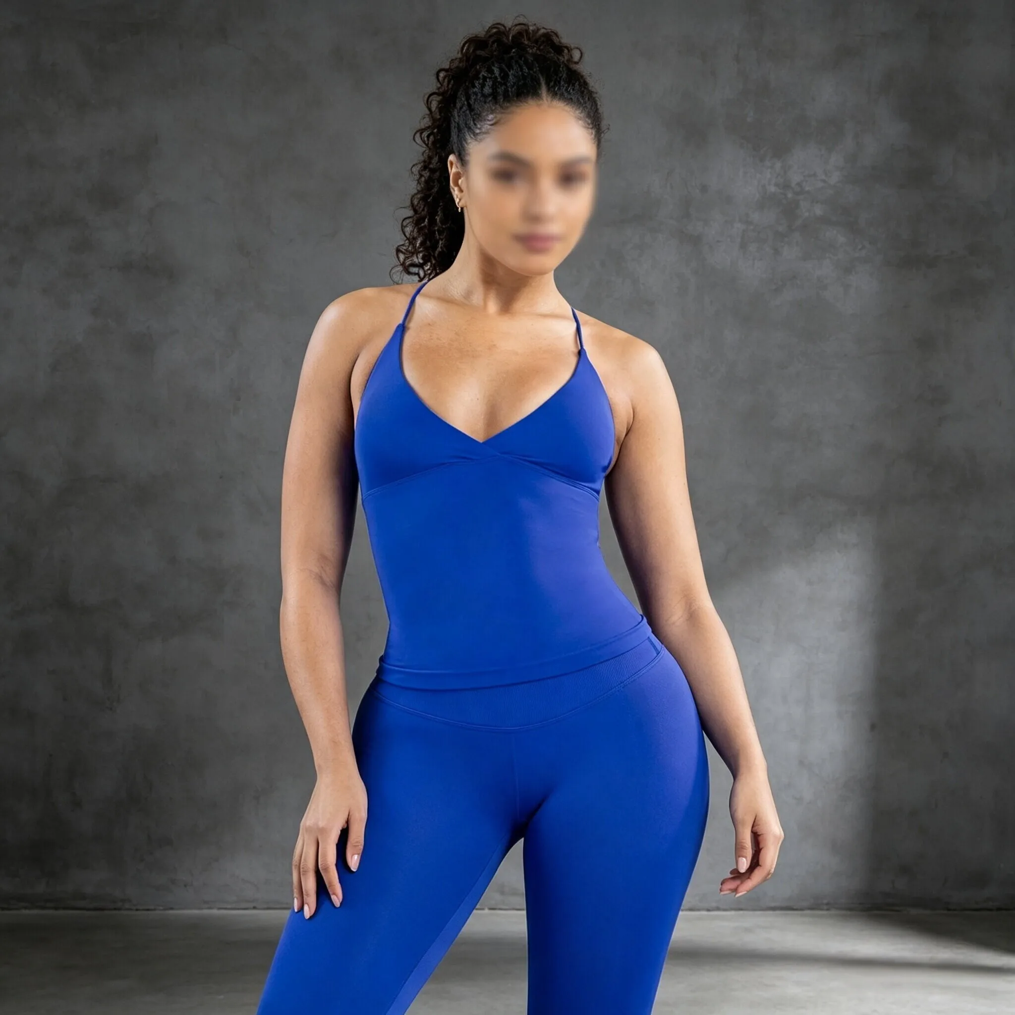 Dneyf DFY Damen Yoga-Cami-Top mit tiefem V-Ausschnitt und überkreuztem Rücken, ärmelloses, gepolstertes Sport-Tanktop, schnelltrocknend, dehnbar, Fitness-Workout-Weste – Detail 21