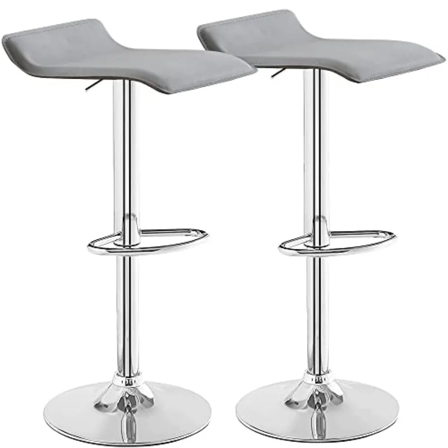 

Bar Stools, Adjustable Barstools, Counter Height Bar Stools, Modern Armless PVC Stools Swivel Bar Chairs