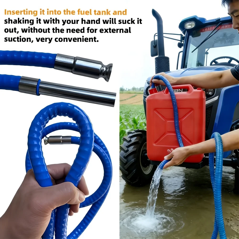 Heavy Duty Self Priming Wire Spring Reinforced Hose Freeze Resistant Fuel Water Transfer Pipe No Electricity Needed Universal