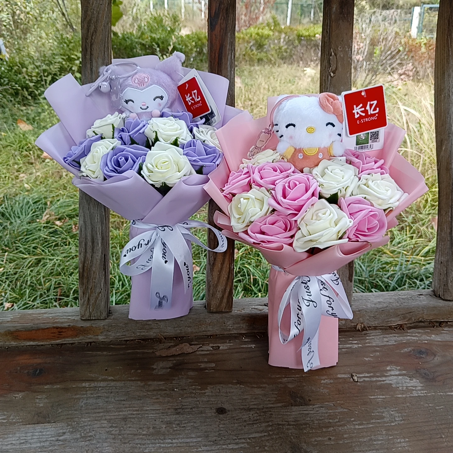 Anime Hello Kitty Plush Bouquet My Melody Kuromi Cinnamoroll Plush Doll Christmas Valentine Graduation Birthday Gifts gallery 5