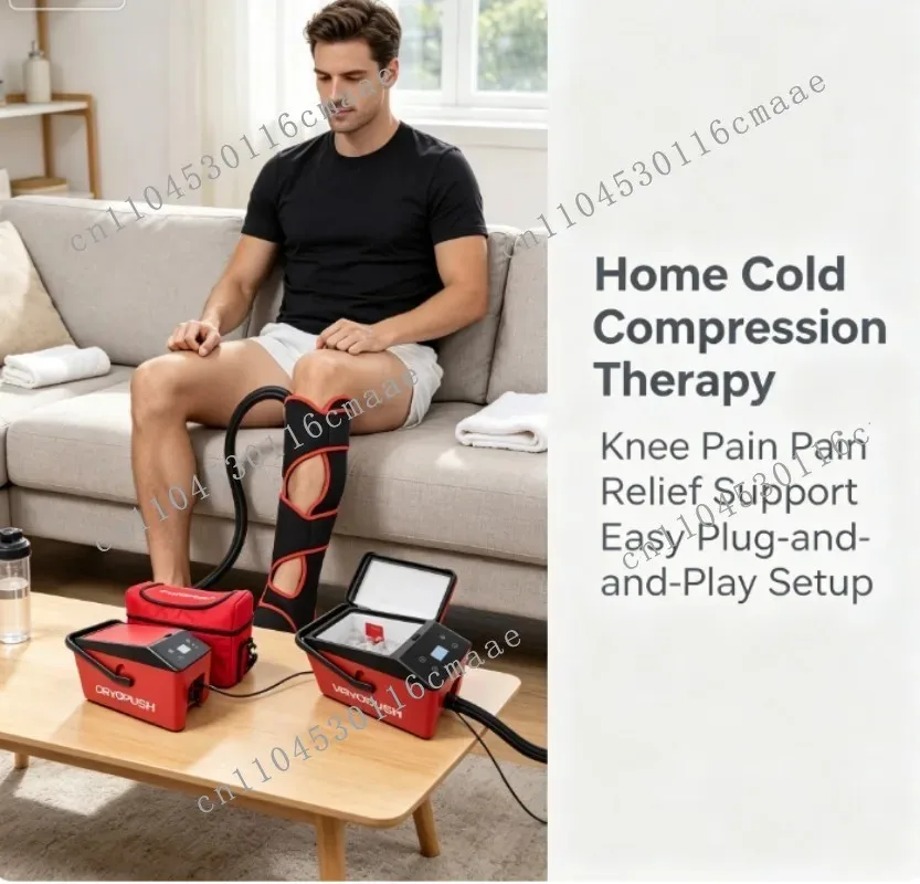 Professional Cold Hot Compression Therapy Machine with Full‑Leg Knee Cryo Cuff Physiotherapy Rehabilitation Equipment