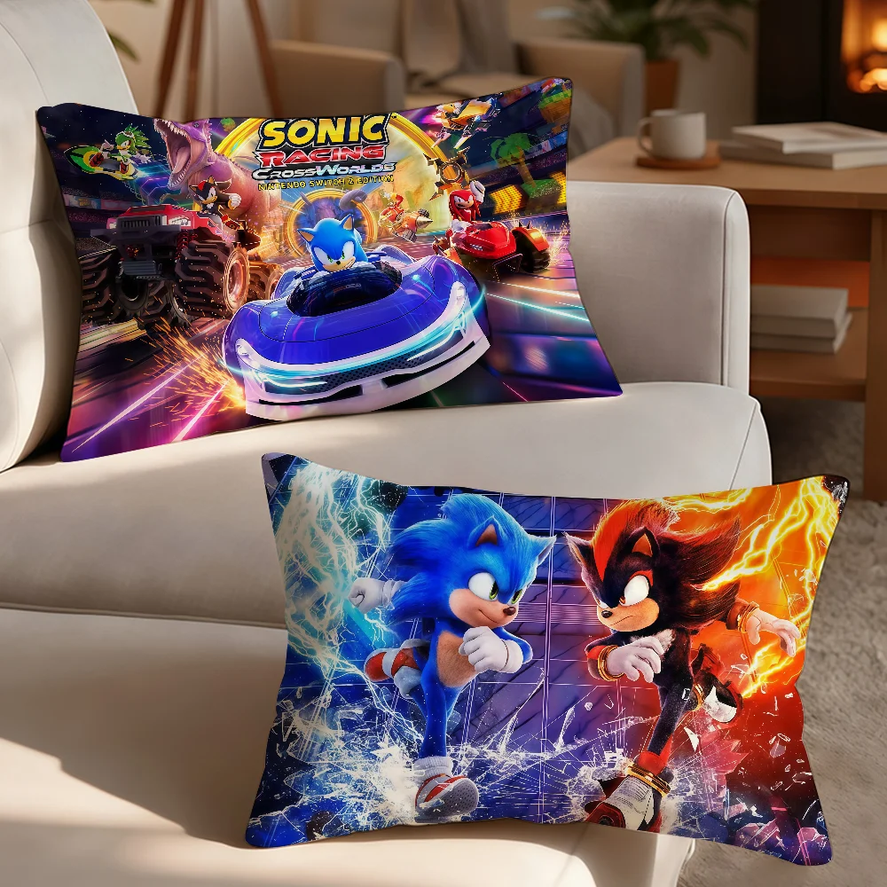 Racing Game S-Sonic R-Racing Pillow Case Suitable For Decorating Homes Bedrooms Children Room Sofas And Other Places