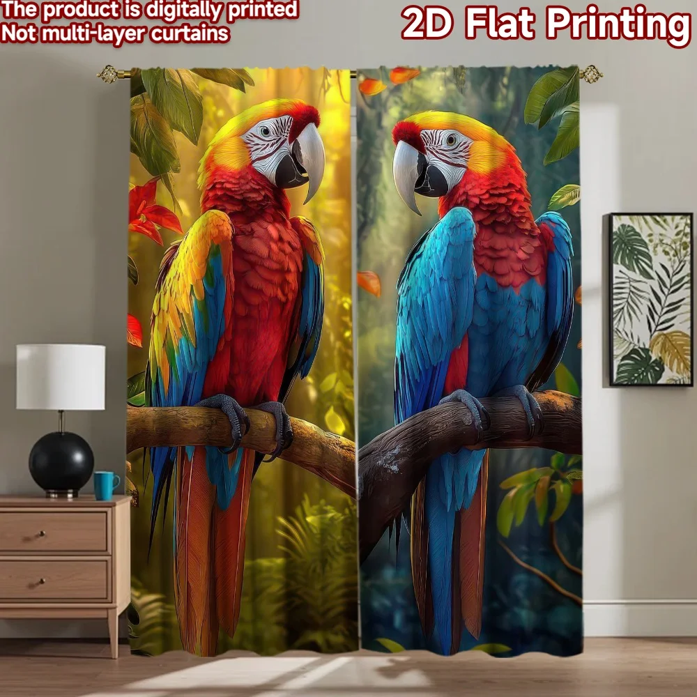 

1pc 2D flat Photography Backdrop Background Banner Colorful Macaws in Jungle 100% Polyester Party & Holiday Decor Perfect for