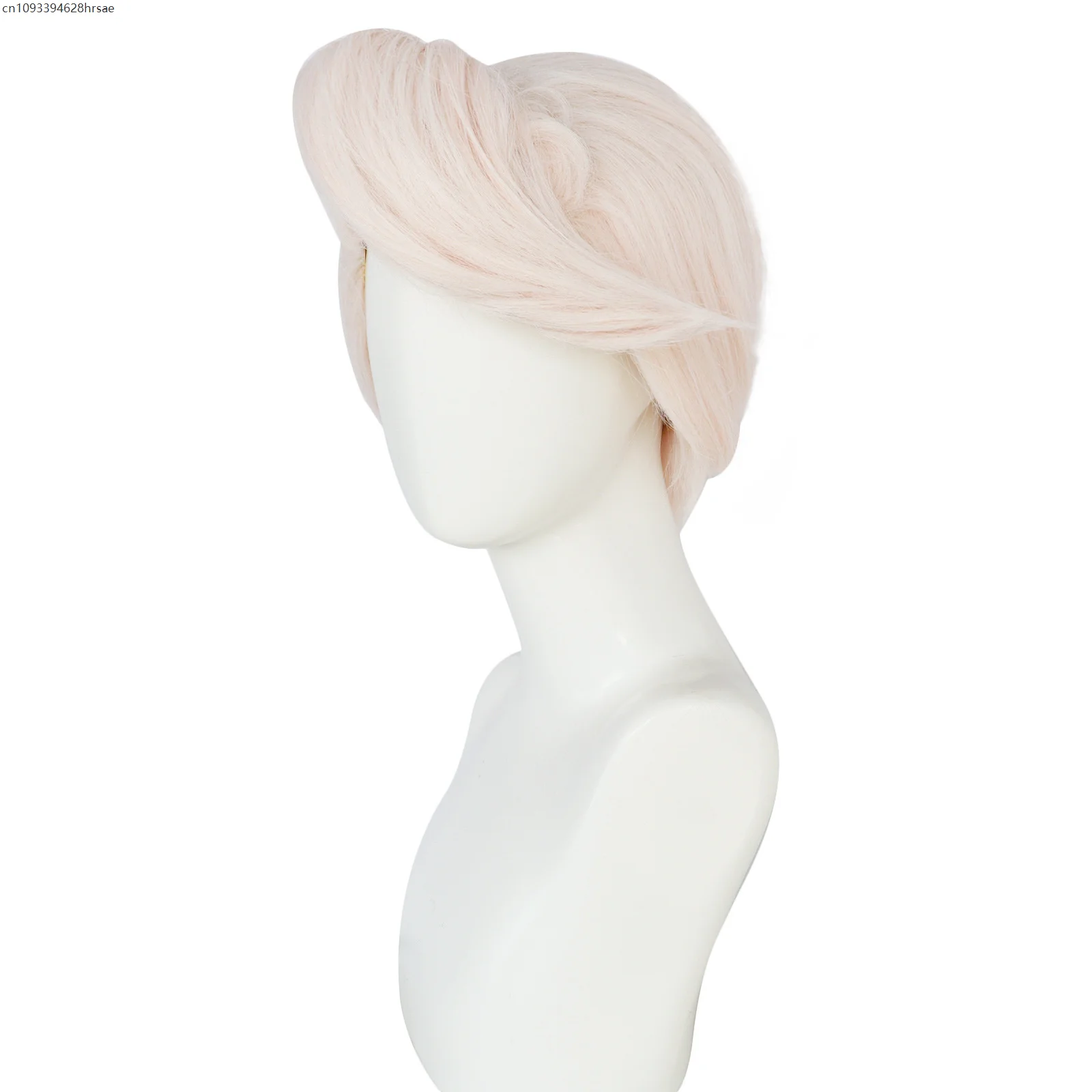 อะนิเมะคอสเพลย์วิกผมสั้นสีชมพูสังเคราะห์ทนความร้อนผมฮาโลวีนเล่นบทบาท Carnival เครื่องแต่งกาย Props