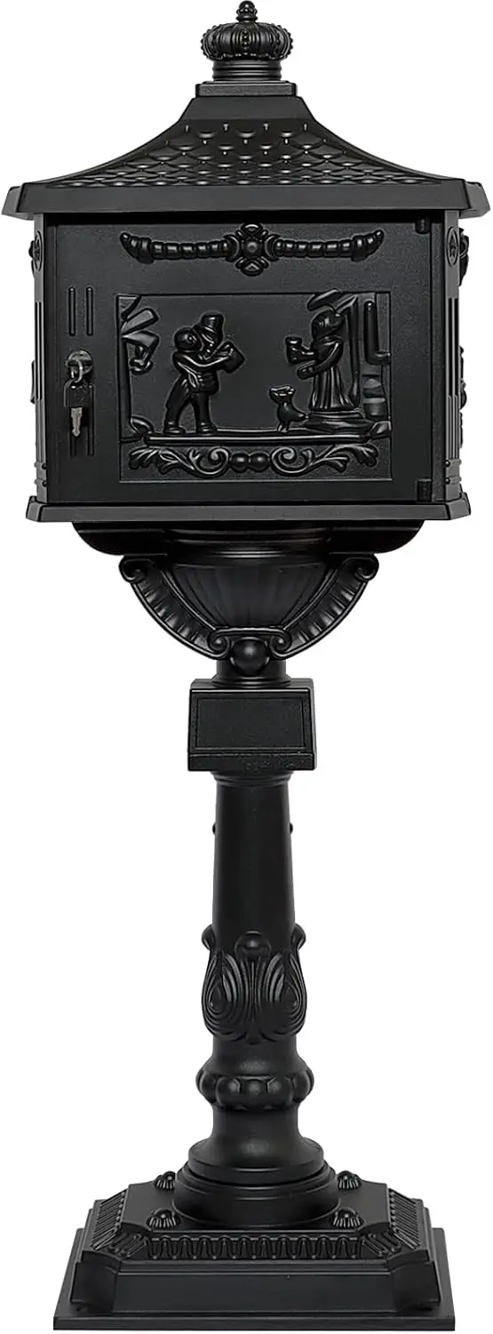 صندوق بريد من الألومنيوم المصبوب، صندوق بريد أسود، صندوق بريد، أمان عالي التحمل، جديد