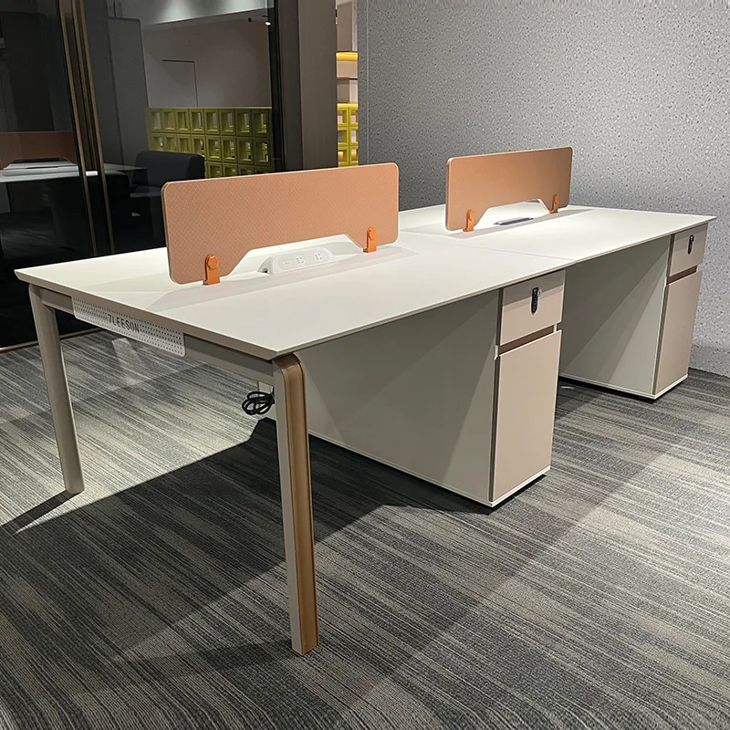 Computer desk Modern simple staff table Combination office table Four-person staff table Steel frame card seat Station screen ta