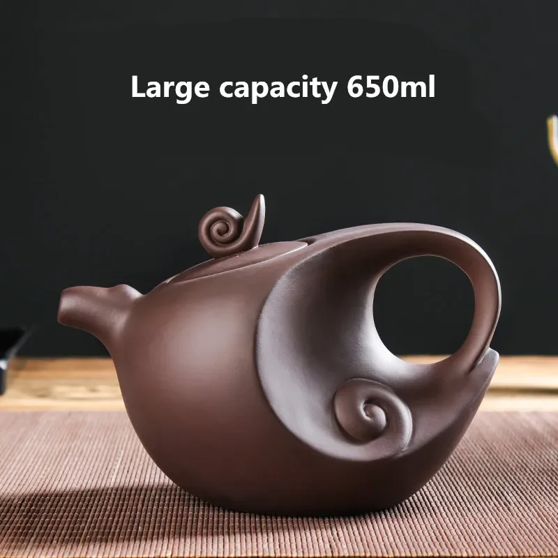 Large Capacity Household Handmade Purple Sand Teapot Chinese Teaware Yixing Zisha Zhu Clay Ball Filter Bubble Moon Pot