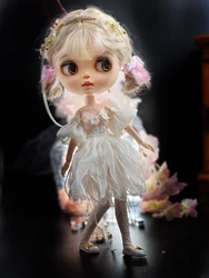 Dula 인형 옷 드레스, 흰색 요정 스커트, Blythe Qbaby ob24 ob22 Azone Licca ICY JerryB 1/6 Bjd 인형