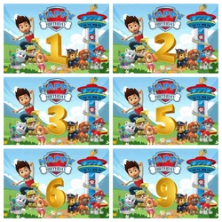 Custom Kids Name Age Paw Patrol Backdrop Boy 1st 2nd 3rd Birthday Party Background Decor Puppy Banner Poster Photo Studio