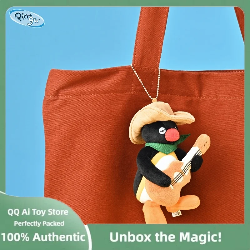 

New Pingu Penguin Music Series Plush Keychain Lovely Backpack Charm Doll Plush Ornament Christmas Gift For Kids Girls