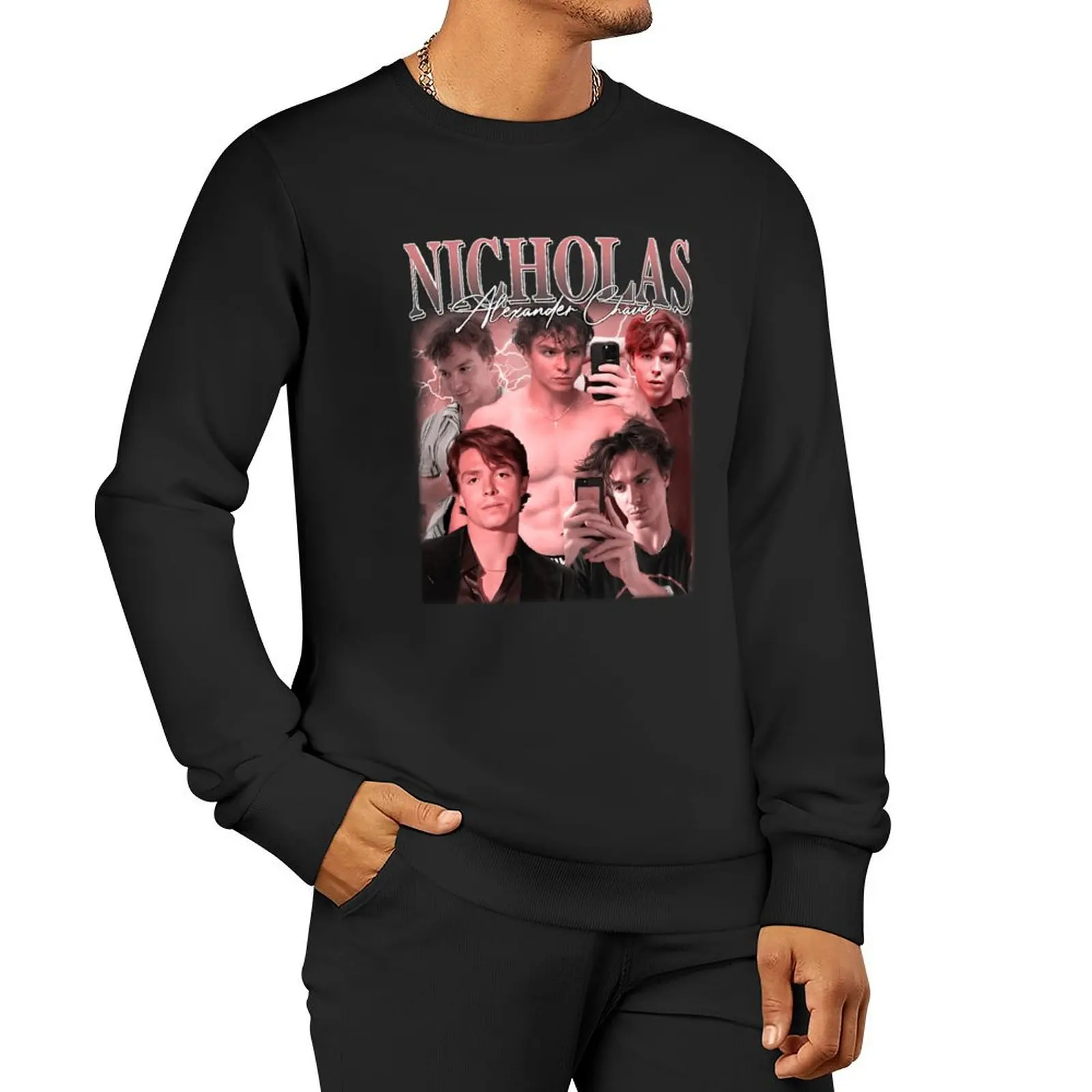 Retro Sweet Nicholas Chavez Pullover Hoodie male clothes korean style clothes sweatshirt male