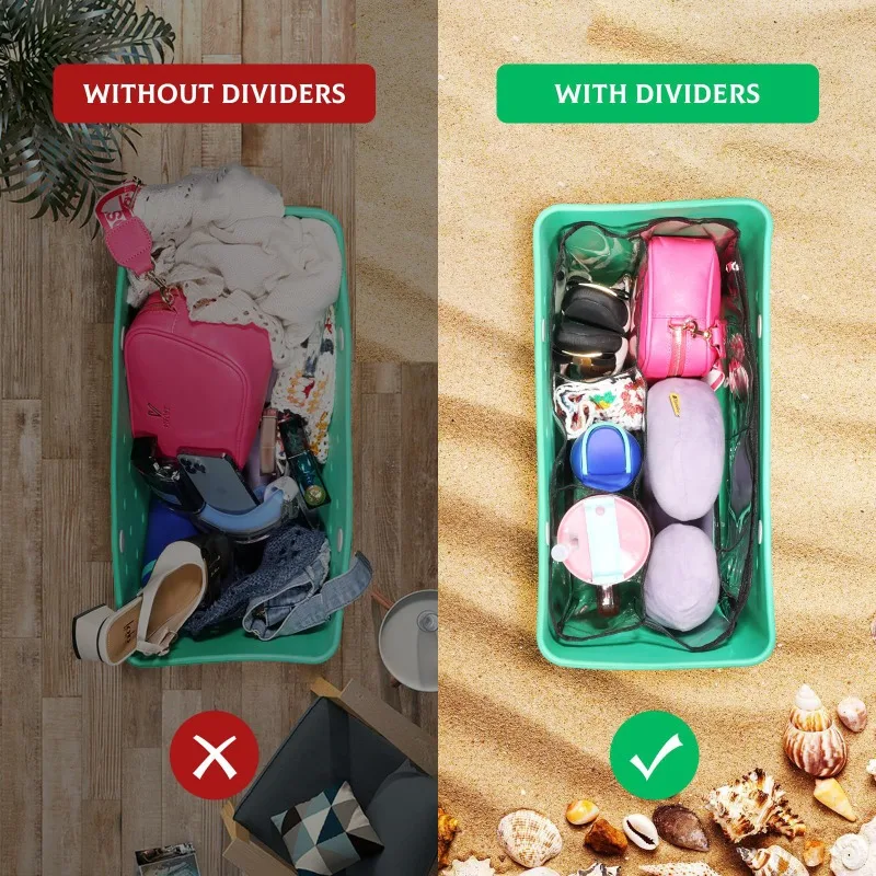 Clear Beach Beach Bag Accessories XL Large Waterproof Storage Inner Bag Transparent Insert Divider Liner Sundries Organization